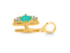Green Onyx & White Topaz Alphabet H Pendant GRO-RDA-60.