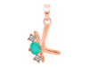 Green Onyx & White Topaz Alphabet K Pendant GRO-RDA-63.