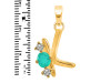 Green Onyx & White Topaz Alphabet K Pendant GRO-RDA-63.