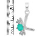 Green Onyx & White Topaz Alphabet K Pendant GRO-RDA-63.