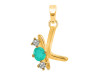 Green Onyx & White Topaz Alphabet K Pendant GRO-RDA-63.