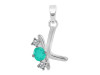 Green Onyx & White Topaz Alphabet K Pendant GRO-RDA-63.