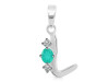 Green Onyx & White Topaz Alphabet L Pendant GRO-RDA-64.