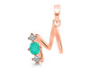 Green Onyx & White Topaz Alphabet M Pendant GRO-RDA-65.