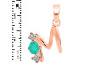 Green Onyx & White Topaz Alphabet M Pendant GRO-RDA-65.