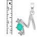 Green Onyx & White Topaz Alphabet M Pendant GRO-RDA-65.