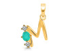 Green Onyx & White Topaz Alphabet M Pendant GRO-RDA-65.