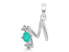 Green Onyx & White Topaz Alphabet M Pendant GRO-RDA-65.