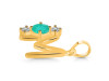 Green Onyx & White Topaz Alphabet M Pendant GRO-RDA-65.