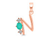Green Onyx & White Topaz Alphabet N Pendant GRO-RDA-66.