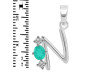 Green Onyx & White Topaz Alphabet N Pendant GRO-RDA-66.