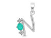 Green Onyx & White Topaz Alphabet N Pendant GRO-RDA-66.