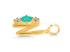 Green Onyx & White Topaz Alphabet N Pendant GRO-RDA-66.