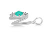 Green Onyx & White Topaz Alphabet N Pendant GRO-RDA-66.