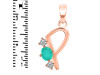 Green Onyx & White Topaz Alphabet P Pendant GRO-RDA-68.