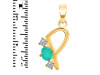 Green Onyx & White Topaz Alphabet P Pendant GRO-RDA-68.