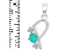 Green Onyx & White Topaz Alphabet P Pendant GRO-RDA-68.