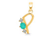 Green Onyx & White Topaz Alphabet P Pendant GRO-RDA-68.