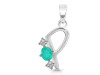 Green Onyx & White Topaz Alphabet P Pendant GRO-RDA-68.