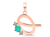 Green Onyx & White Topaz Alphabet Q Pendant GRO-RDA-69.