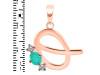 Green Onyx & White Topaz Alphabet Q Pendant GRO-RDA-69.