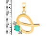 Green Onyx & White Topaz Alphabet Q Pendant GRO-RDA-69.