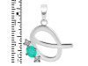 Green Onyx & White Topaz Alphabet Q Pendant GRO-RDA-69.