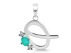Green Onyx & White Topaz Alphabet Q Pendant GRO-RDA-69.