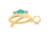 Green Onyx & White Topaz Alphabet Q Pendant GRO-RDA-69.