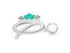 Green Onyx & White Topaz Alphabet Q Pendant GRO-RDA-69.