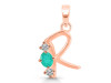 Green Onyx & White Topaz Alphabet R Pendant GRO-RDA-70.