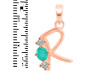 Green Onyx & White Topaz Alphabet R Pendant GRO-RDA-70.