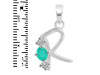 Green Onyx & White Topaz Alphabet R Pendant GRO-RDA-70.