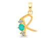 Green Onyx & White Topaz Alphabet R Pendant GRO-RDA-70.