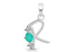 Green Onyx & White Topaz Alphabet R Pendant GRO-RDA-70.