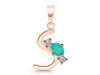 Green Onyx & White Topaz Alphabet S Pendant GRO-RDA-71.