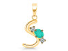 Green Onyx & White Topaz Alphabet S Pendant GRO-RDA-71.