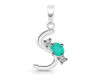Green Onyx & White Topaz Alphabet S Pendant GRO-RDA-71.