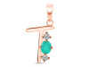 Green Onyx & White Topaz Alphabet T Pendant GRO-RDA-72.