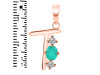 Green Onyx & White Topaz Alphabet T Pendant GRO-RDA-72.