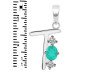 Green Onyx & White Topaz Alphabet T Pendant GRO-RDA-72.