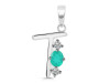 Green Onyx & White Topaz Alphabet T Pendant GRO-RDA-72.