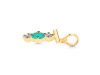 Green Onyx & White Topaz Alphabet T Pendant GRO-RDA-72.