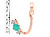 Green Onyx & White Topaz Alphabet U Pendant GRO-RDA-73.