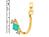 Green Onyx & White Topaz Alphabet U Pendant GRO-RDA-73.