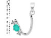 Green Onyx & White Topaz Alphabet U Pendant GRO-RDA-73.