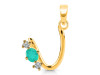 Green Onyx & White Topaz Alphabet U Pendant GRO-RDA-73.