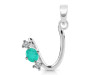 Green Onyx & White Topaz Alphabet U Pendant GRO-RDA-73.