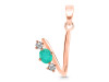 Green Onyx & White Topaz Alphabet V Pendant GRO-RDA-74.