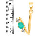 Green Onyx & White Topaz Alphabet V Pendant GRO-RDA-74.